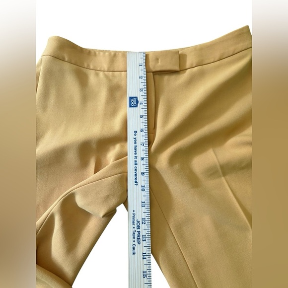 Anne Klein Dress Pants 6 Mustard Yellow Stretch Career Business Straight Leg - Picture 5 of 8